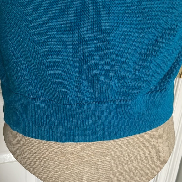 Fossil sweater crop cardigan buttons 3/4 sleeve teal cotton women’s size S - Picture 7 of 15
